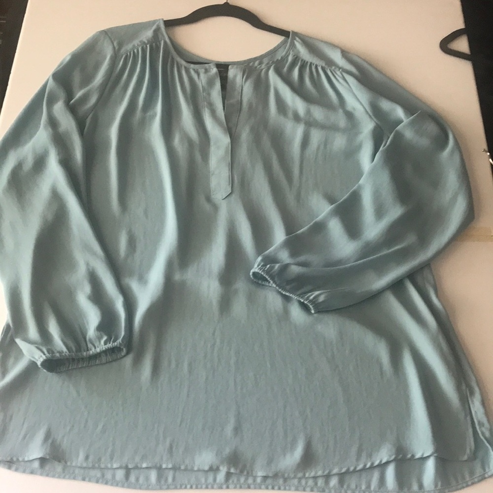 Mermaid Karen Kane sea foam blouse